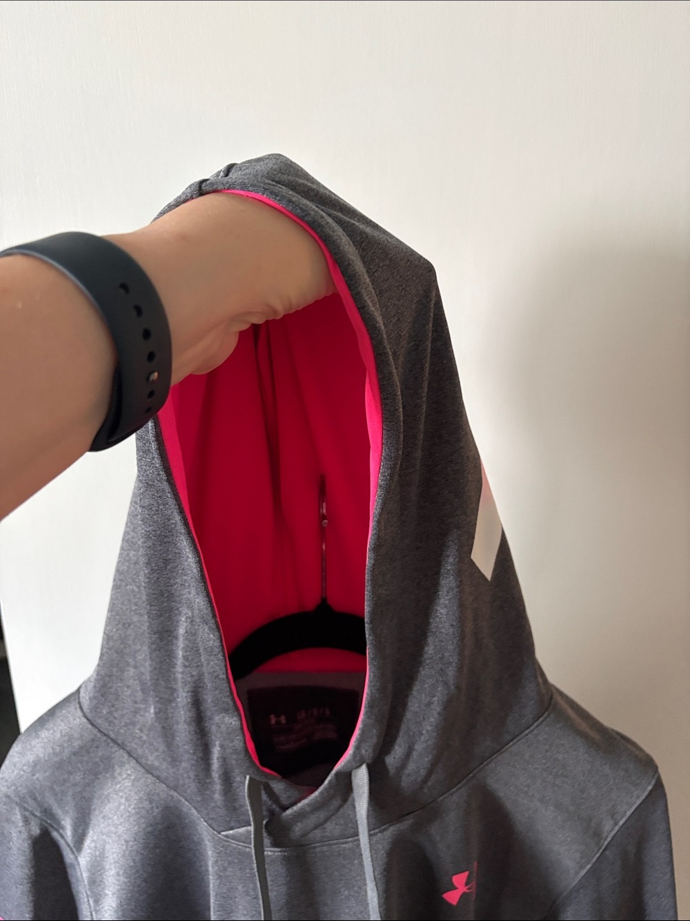 Under Armour Dark Gray Hoodie with Pink Accents - Picture 7 of 7